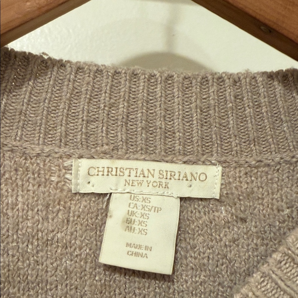 Christian Siriano Beige and Cream Checkered Sweater Sz XS - Picture 2 of 6